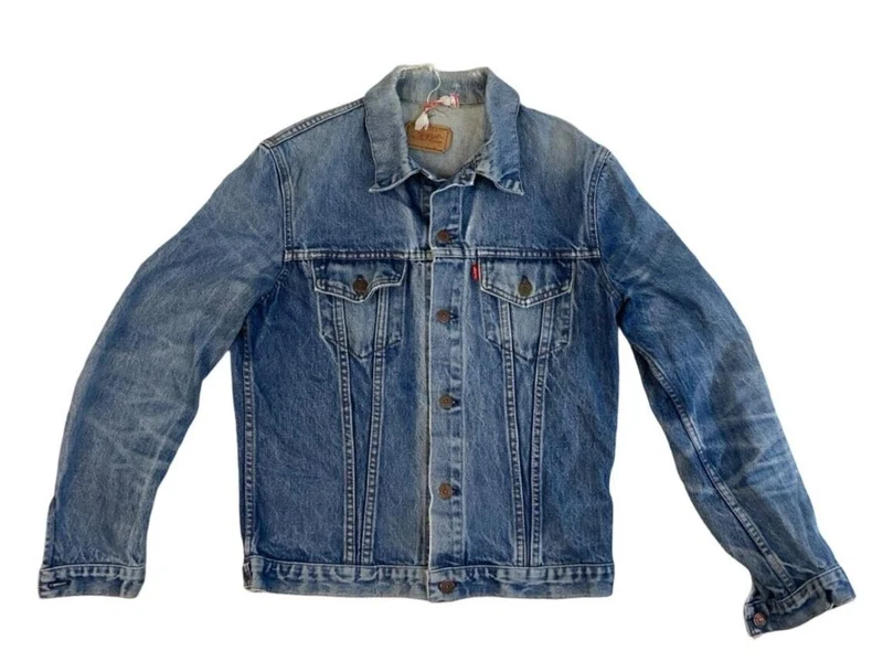 VTG 70s 80s LEVIS RED TAB TYPE 3 TRUCKER DENIM JACKET ROCKABILLY MOD SKINS M 40