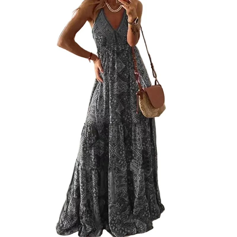 Dam Maxiklänning Boho Stil Trendig och Bekväm