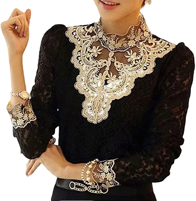 Damblus med Broderi och Meshpaneler