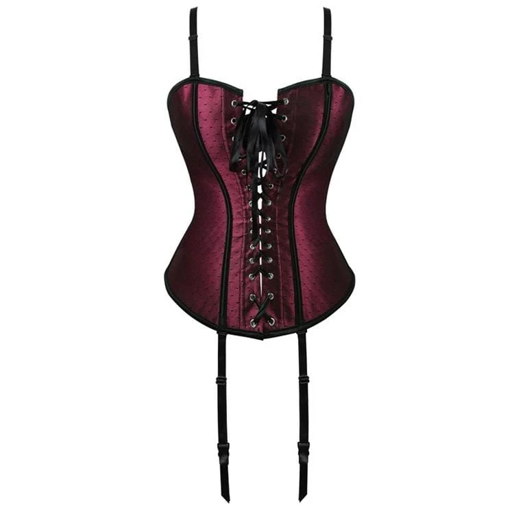 Vintage Mesh Point Overbust-korsetter för kvinnor