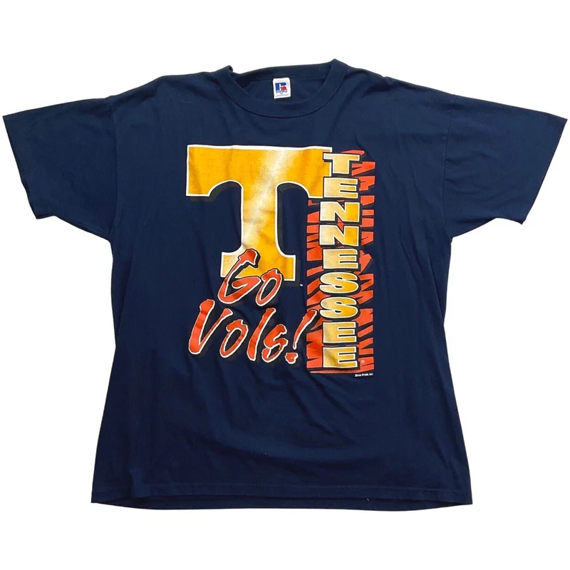 Vintage 90s 00s Blue Tennessee Volunteers Football Go Vols Tshirt L XL