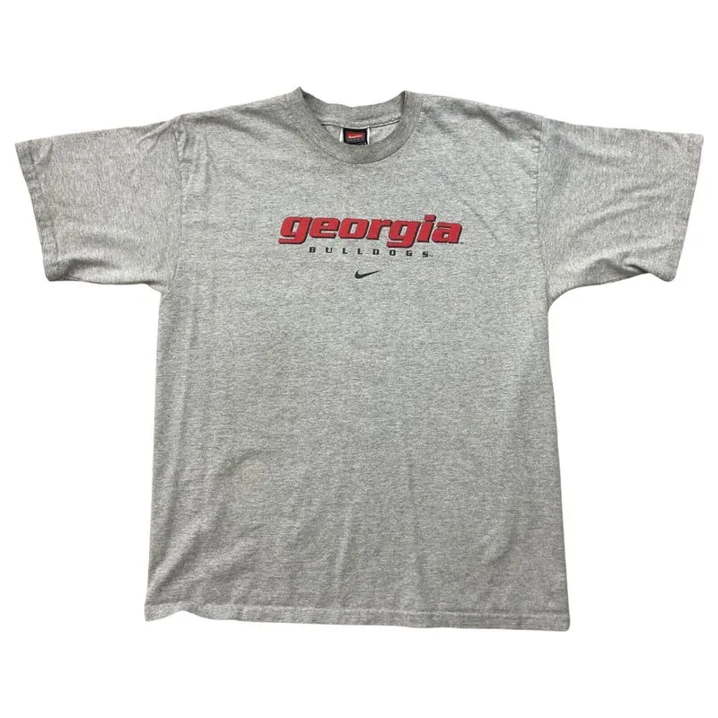 Nike Team Grey Georgia Bulldogs American Football Team Spell Out T-Shirt Medium