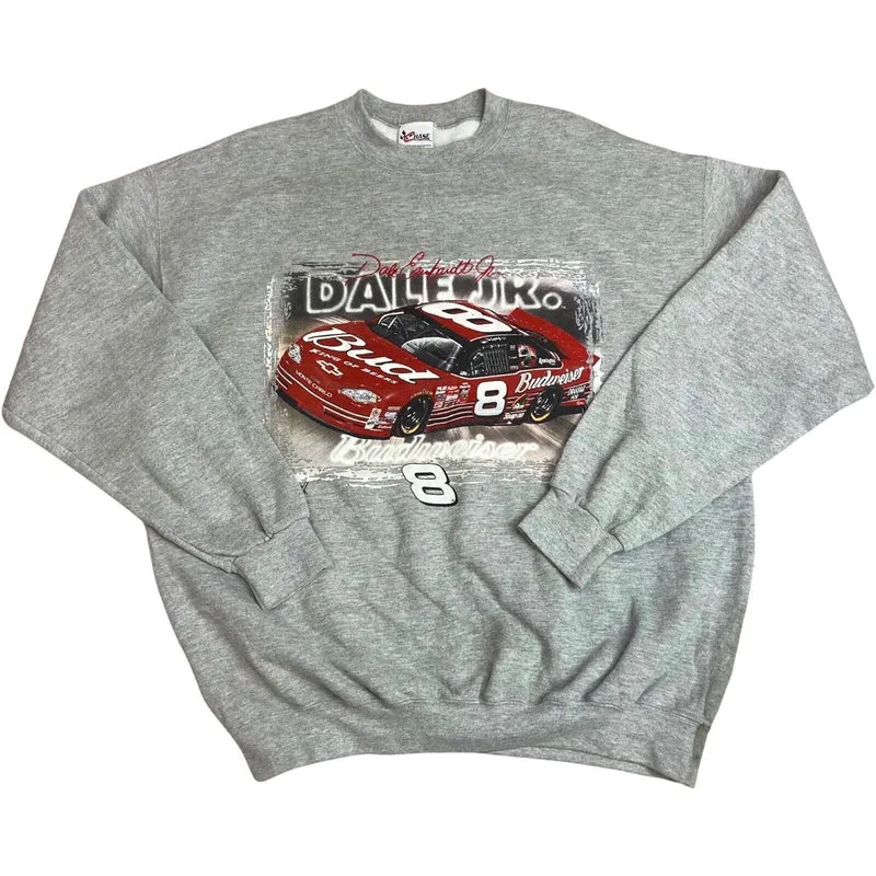 Vintage 90s 00s Grey Chase Authentic NASCAR Dale Earnhardt Jr Jumper XL