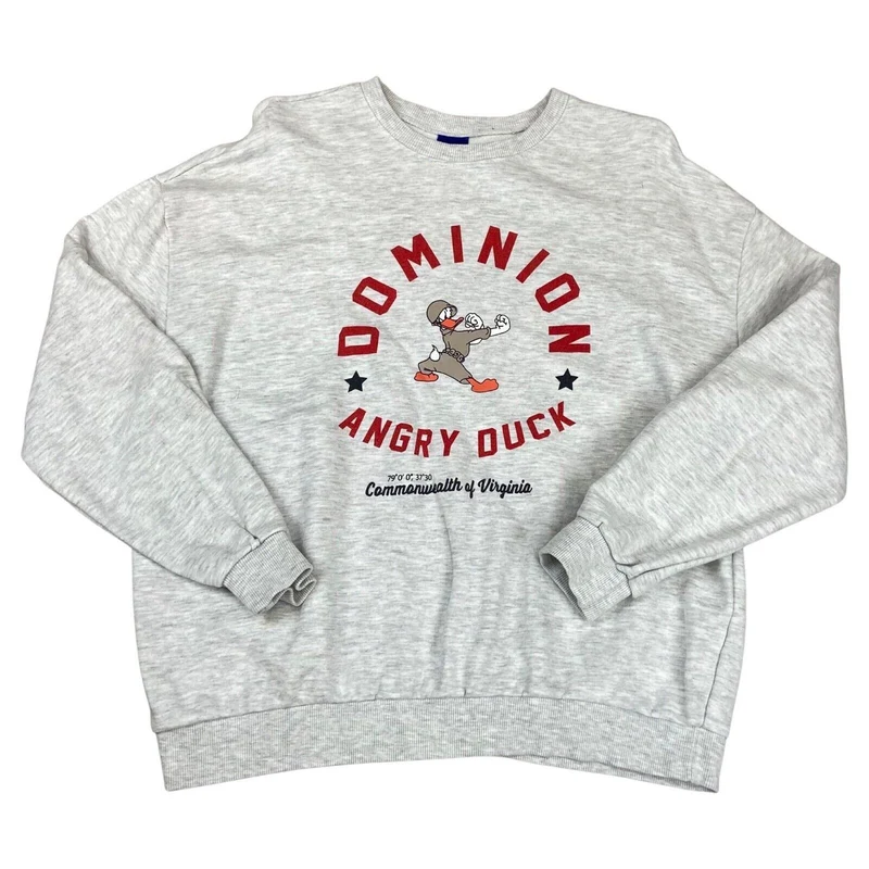 Vintage 90s 00s Grey Butter Finger Graphic Donald Duck Graphic Sweatshirt L