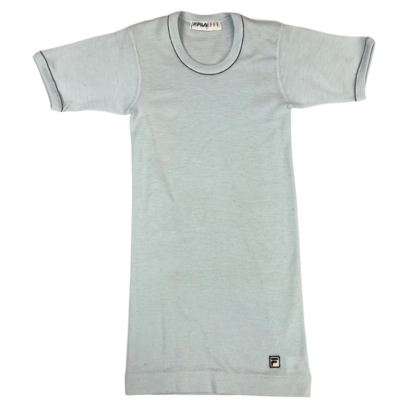 Vintage 70's Baby Blue Fila Effe Made In Italy T-Shirt Small