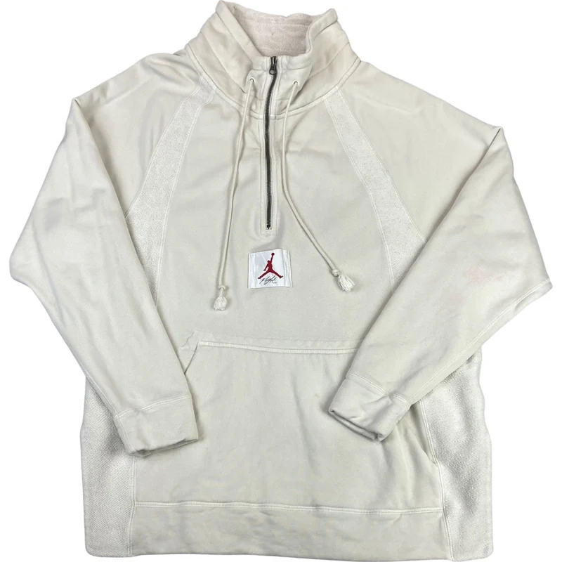 Cream Air Jordan Jumpman Flight Cotton Pullover Hoodie Towelling L XL