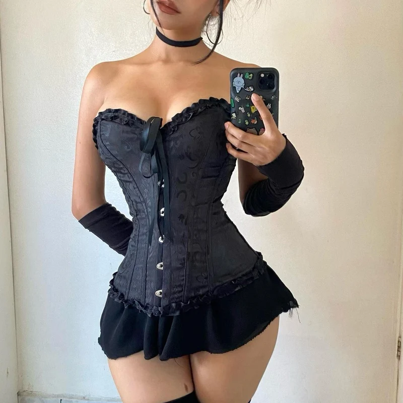 Kvinnors burlesk Brokad Bröllop Bröllopsdans Bustier Korsett