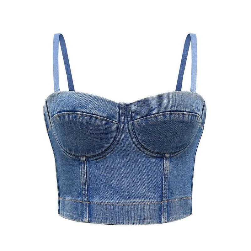 Grunge Denim Bustiers för kvinnor