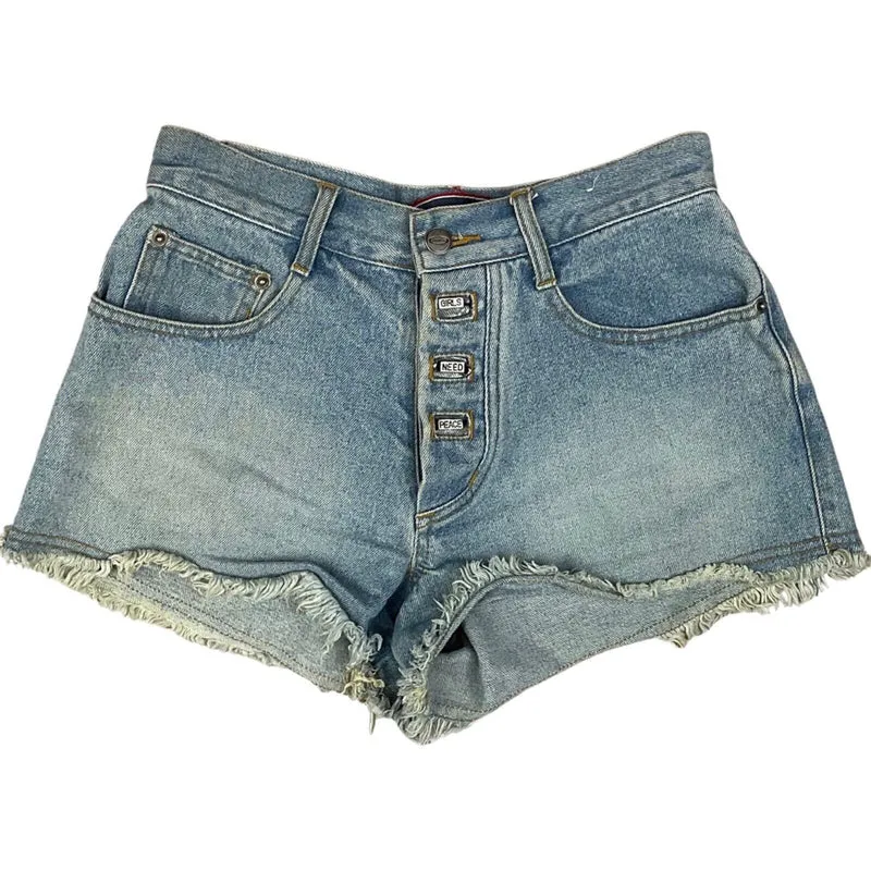 Vintage Y2K Blue Light Wash Denim Cut Off Shorts 8 10 S