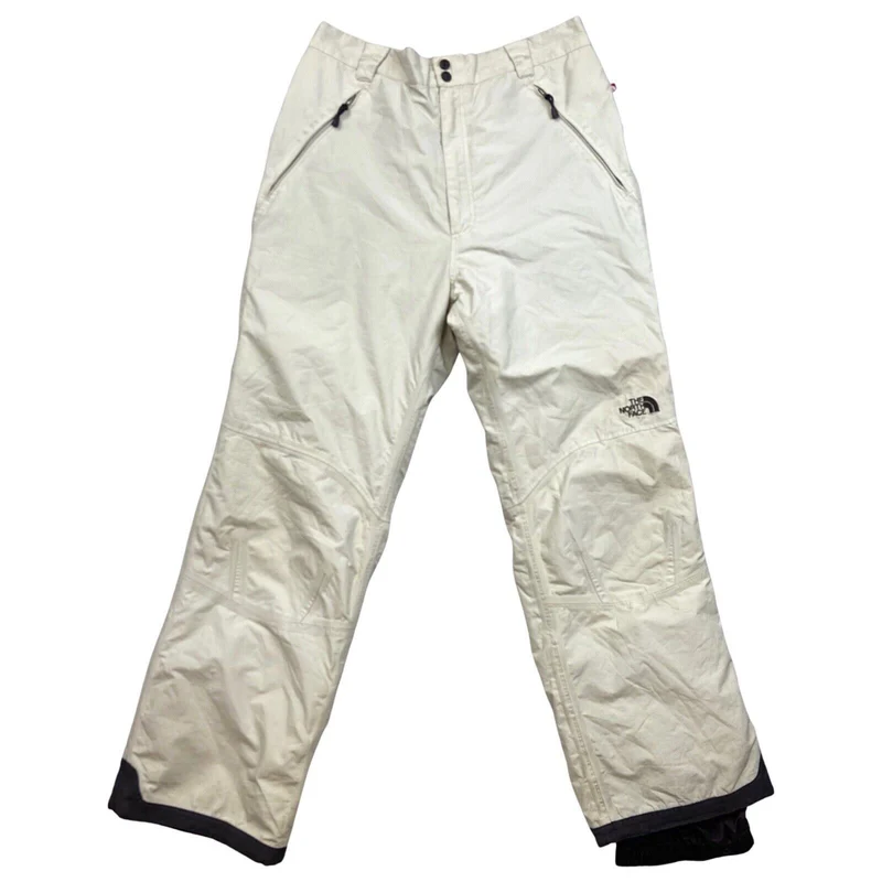Vintage 90s 00s Cream The North Face Waterproof HyVent Ski Trousers L