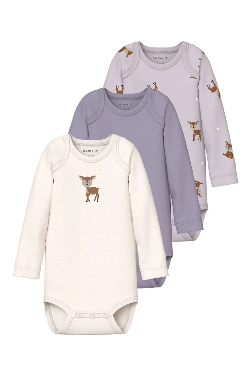 Name It - Nbfbody Ls Deer - 4979482 Lilac Marble W/ Jet Stream + Lavender Gray