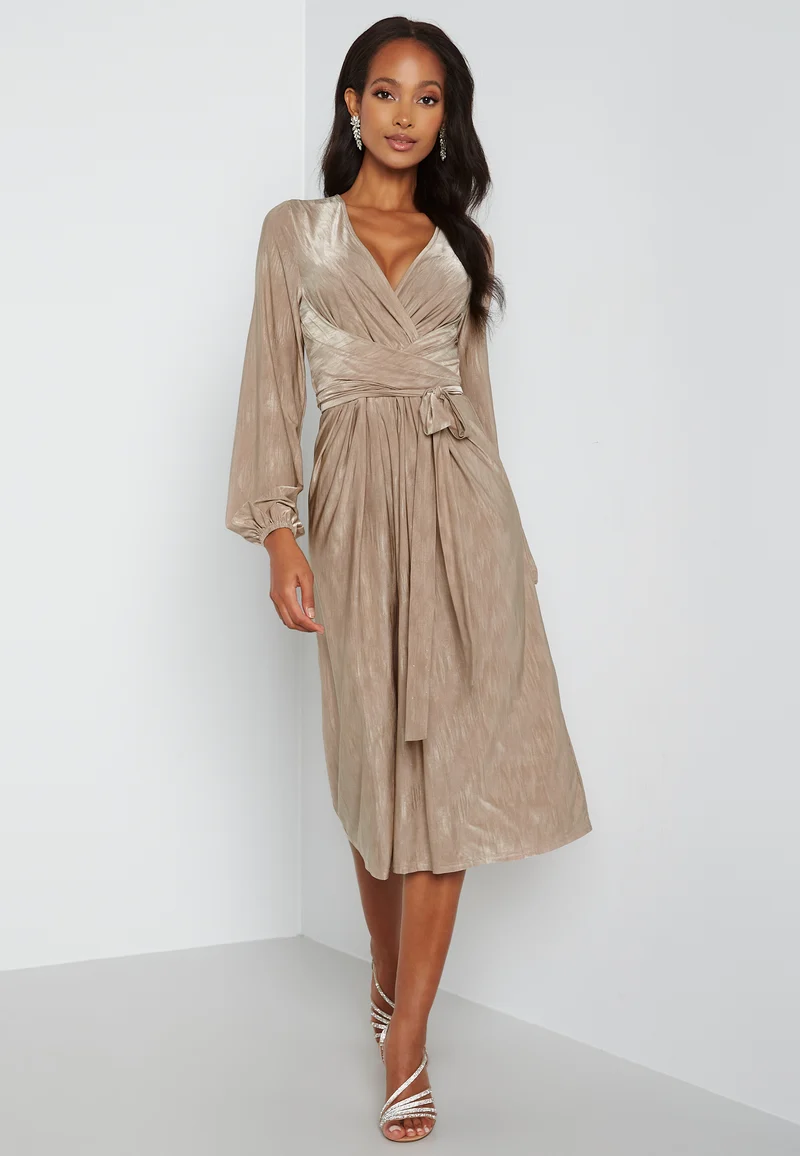 Wrap Tie Midi Dress
