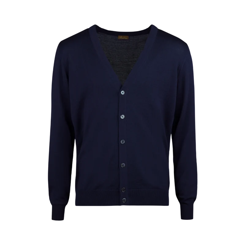 Cardigan Knitted Merino Wool - 190 Navy