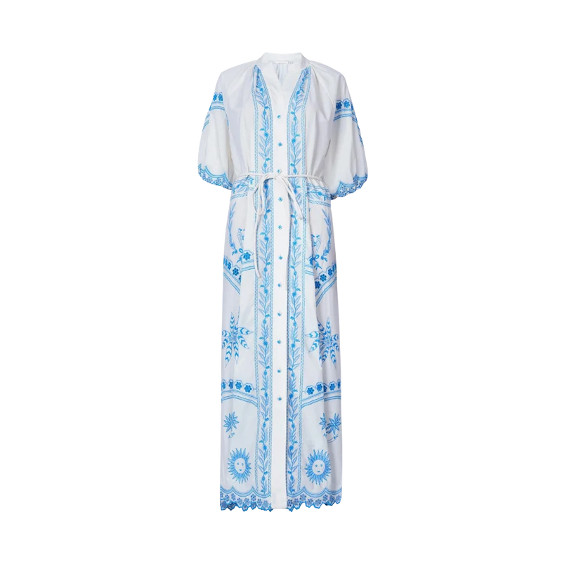 Beach Party Dress - Oyster/Blue Mix