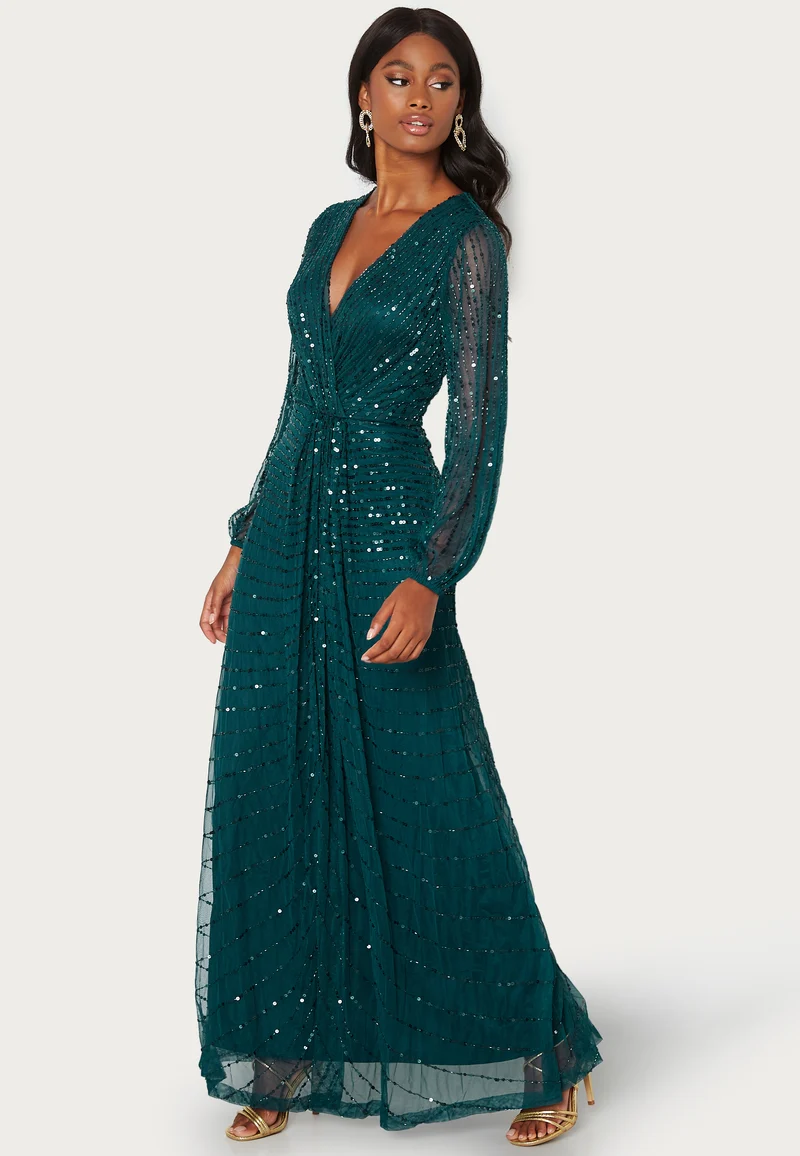 Long Sleeve Sequin Dress