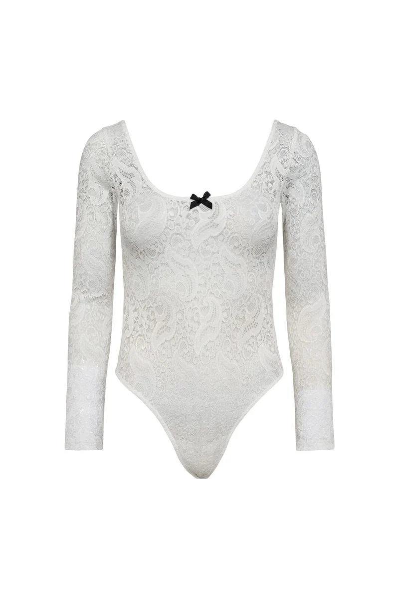 Haute L'Amitié - Summer Lace Ls Body HL10107 - White