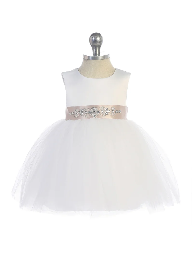 Baby Girl Satin Bodice Tyll Klänning från TIPTOP KIDS - AS5700S