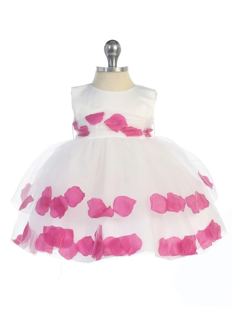 Baby Girl Satin Bodice Dubbel Tyll Layer Klänning från TIPTOP KIDS - AS5251S