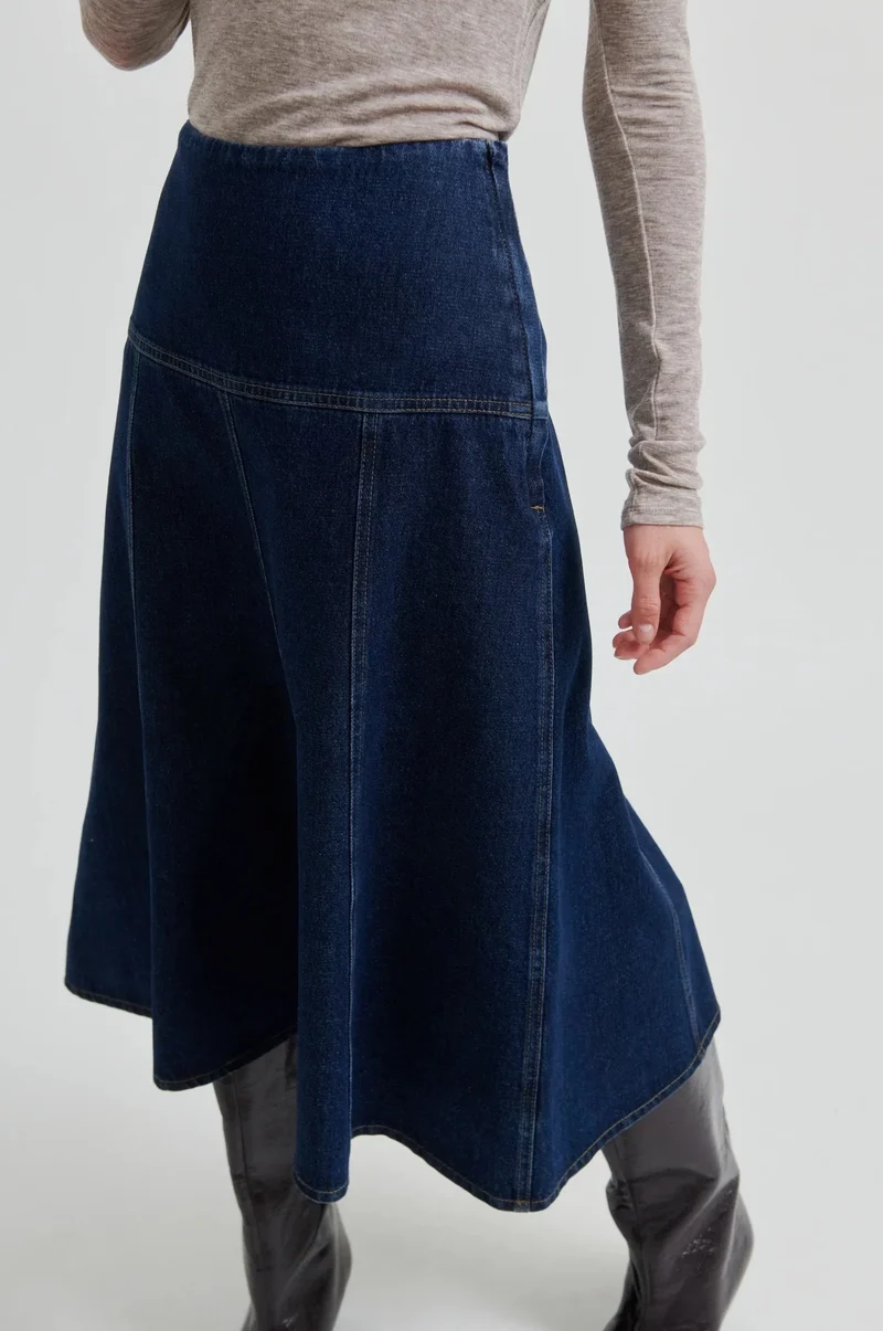 Second Female - Columbo Denim Skirt 60378 - 5998 Dark blue denim