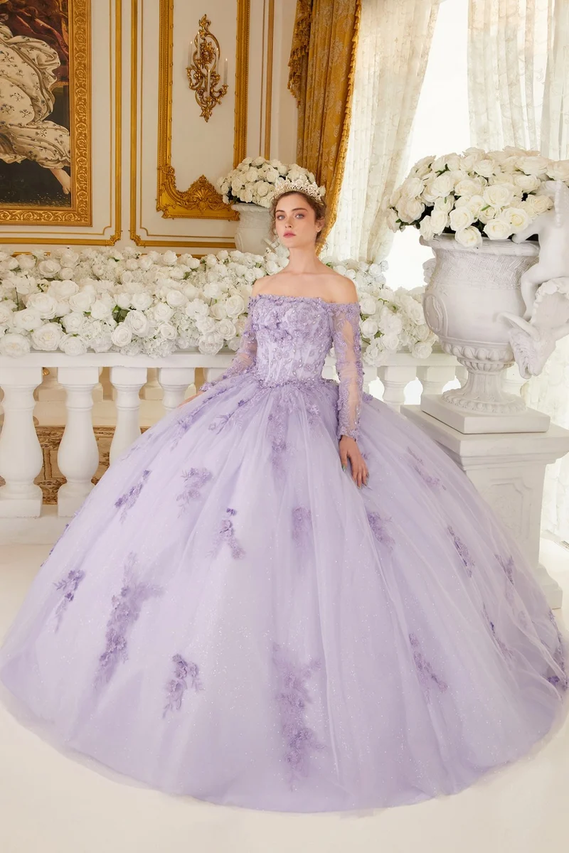 Off The Shoulder Långärmad Quinceanera balklänning från Ladivine 15706