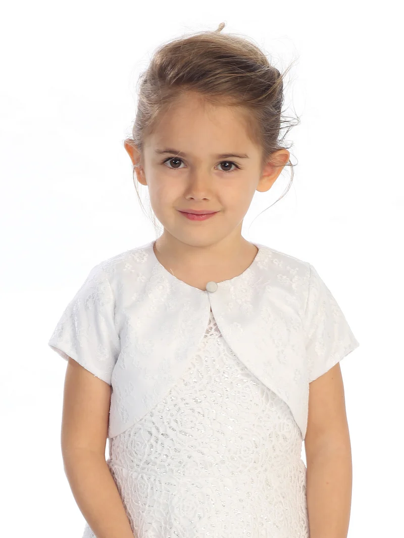 Flower Girl Bolero-jacka i spets med enkelknäppning från TIPTOP KIDS - AS7904