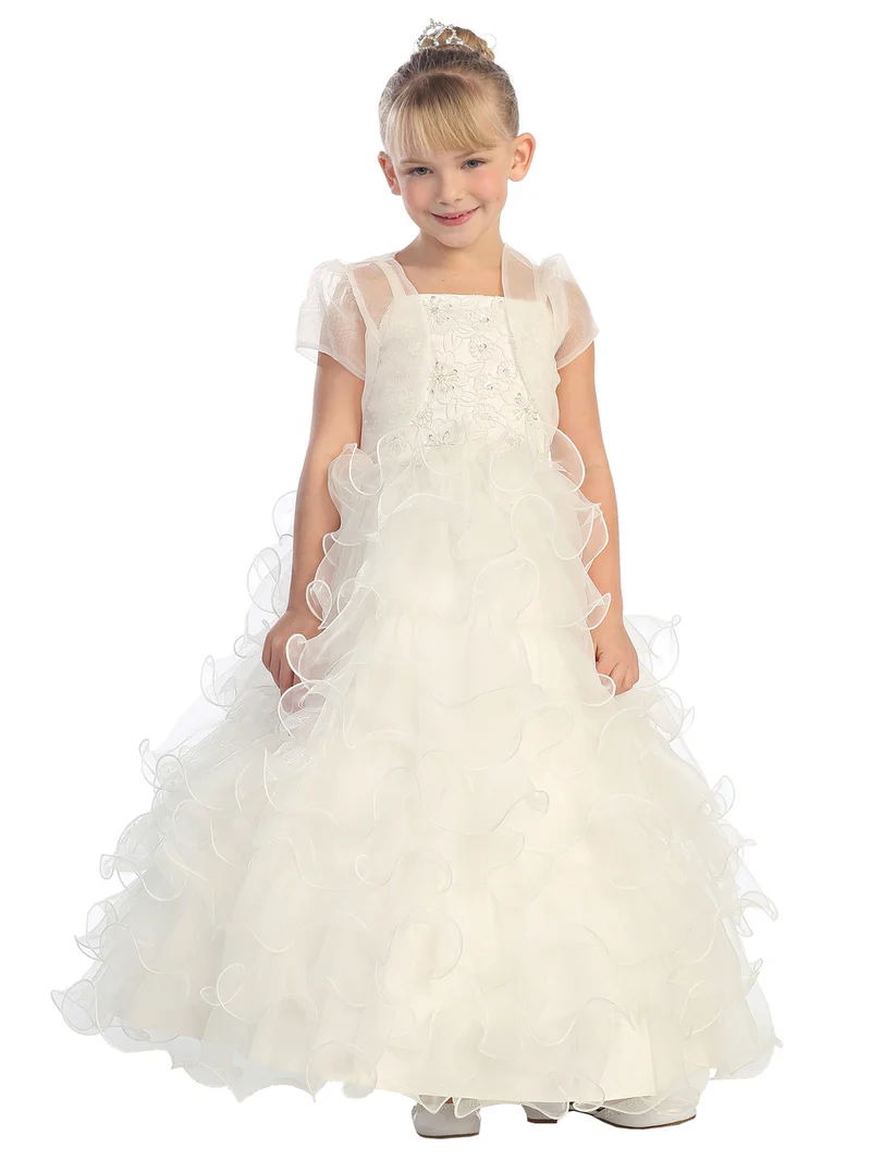 Flower Girl Lace Bodice Volangklänning från TIPTOP KIDS - AS5619
