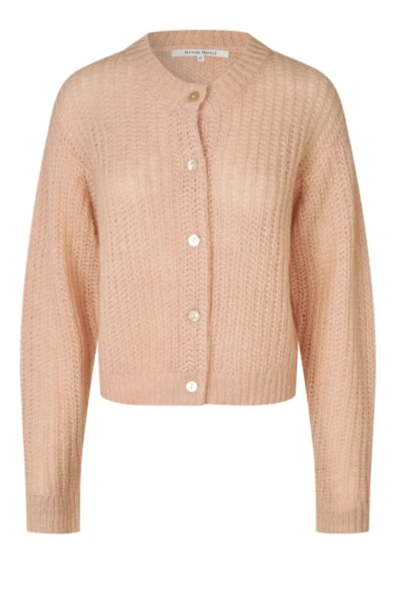 Second Female - Glora LS Knit Cardigan 61298 - 3077 Cream Tan