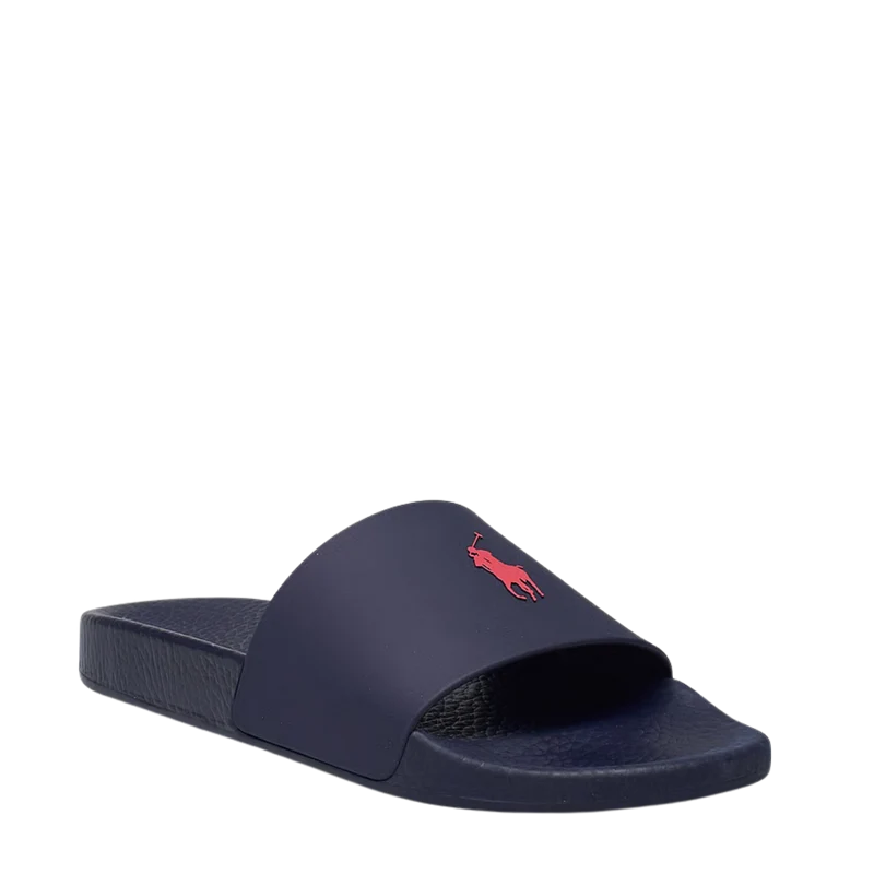 Polo Slide Sandals - Navy/Red
