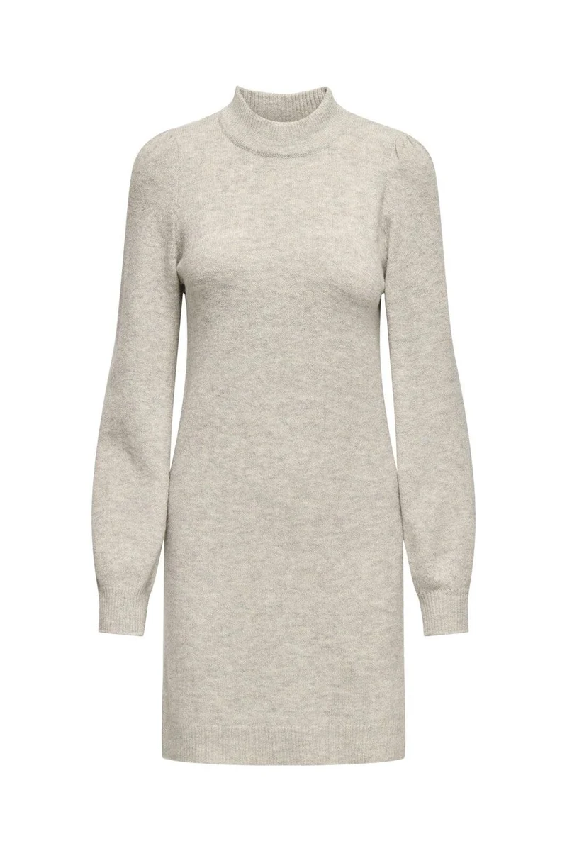 JDY - Jdyrue Life L/S High Neck Dress Knt - 3720419 Chateau Gray Melange