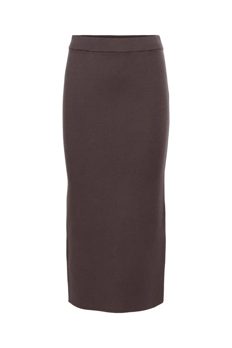 Object - Objreynard Knit Skirt - 4885501 Seal Brown