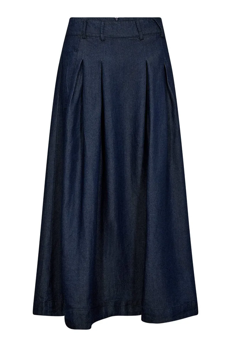 Co´Couture - Anyacc Denim Pleat Skirt 34181 - 575 - Navy Denim
