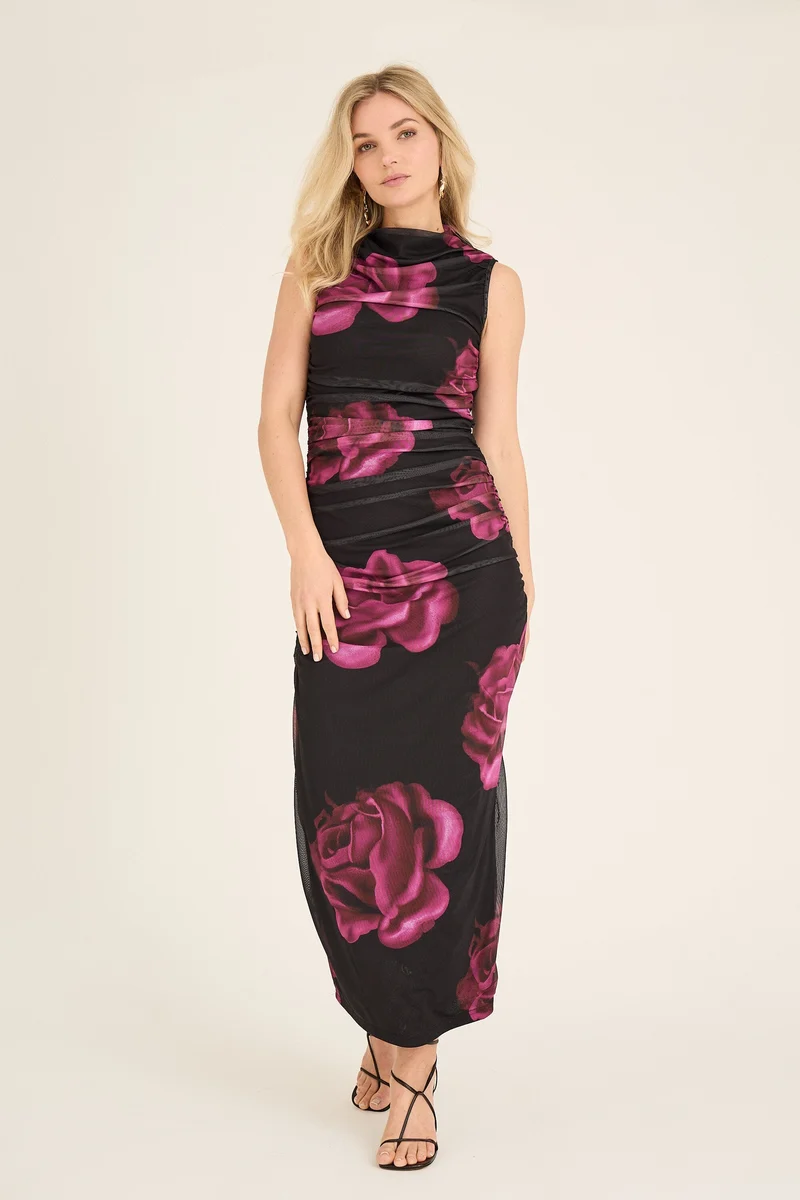 A-View - Ophelia Dress AV7017 - 163 - Black/Pink