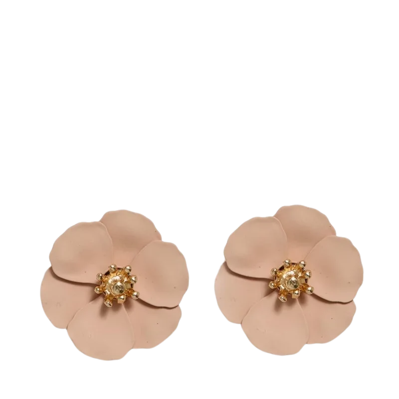 Flower Small Earrings - Nude Pink