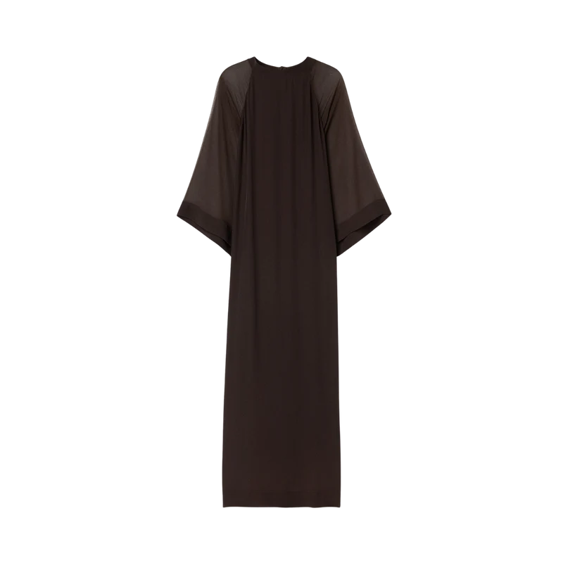 Sheer Raglan Kaftan - Dark Chocolate