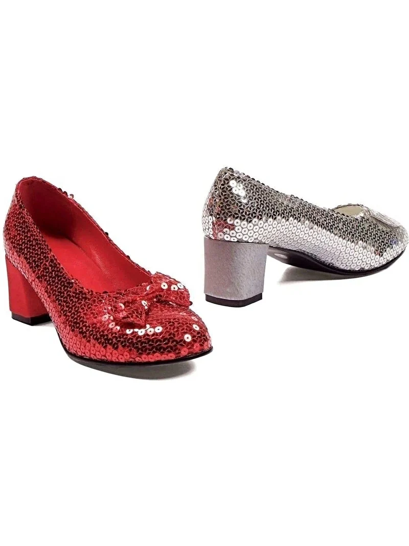 Ellie Shoes – Röda festskor med paljetter och 2 cm klack för dam, storlekar 6-10