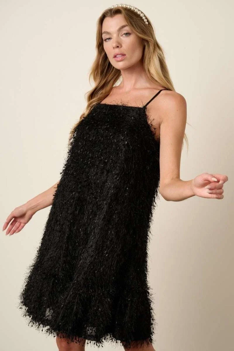Mittoshop Fjäder Ruffle Hem Mini Cami Klänning
