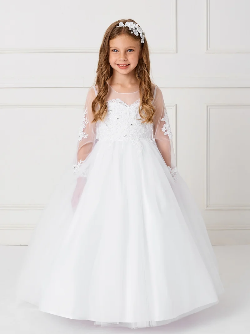 Flower Girl Klänning med fantastiska ärmar och livstycken Klänning från TIPTOP KIDS - AS5780