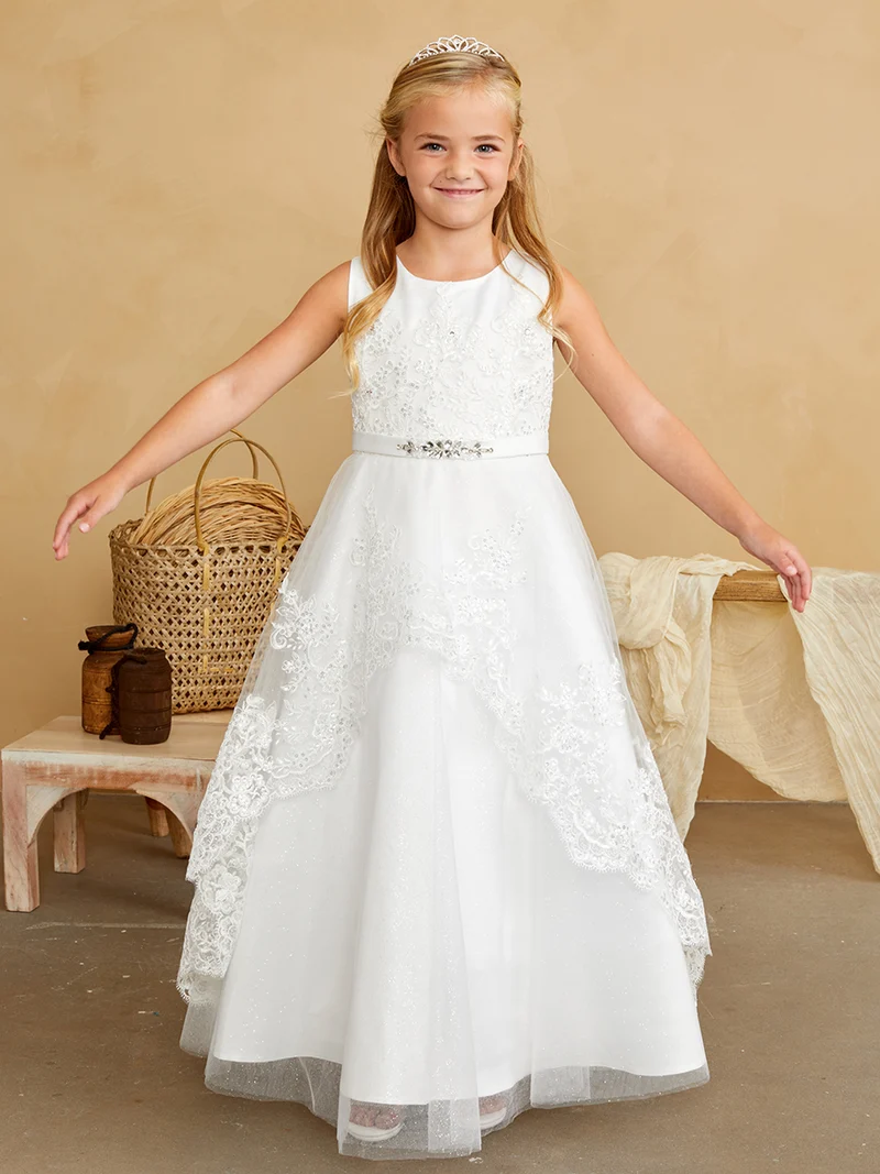 Flower Girl Klänning med spets livstycke och overlay kjol från TIPTOP KIDS - AS5838