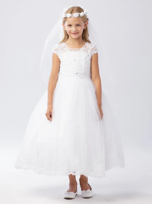 Girl (Plus Size) klänning med illusion halsringning livstycke från TIPTOP KIDS - AS5730X