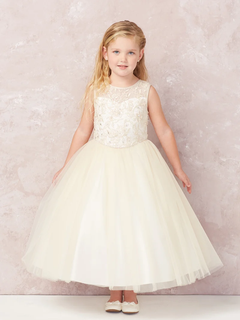 Tjejklänning med applikationsbodice Tyllkjol från TIPTOP KIDS - AS5747
