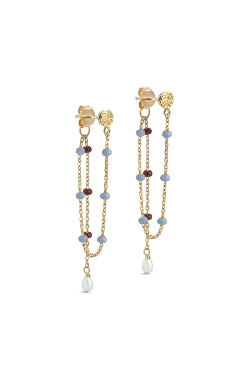 Enamel Copenhagen - Earrings, Lola Pearl E503gb - Blue Wine
