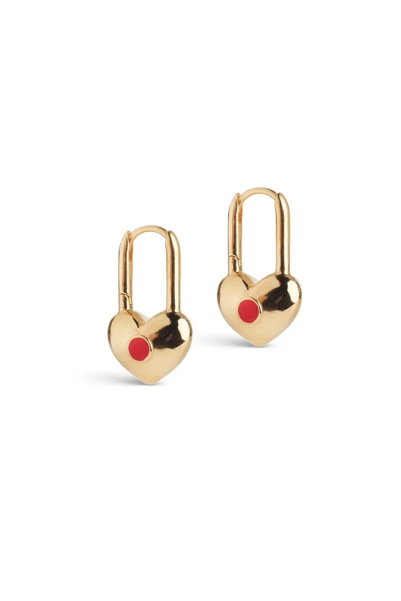 Enamel Copenhagen - Hoops, Heart Keeper E500gb - Red