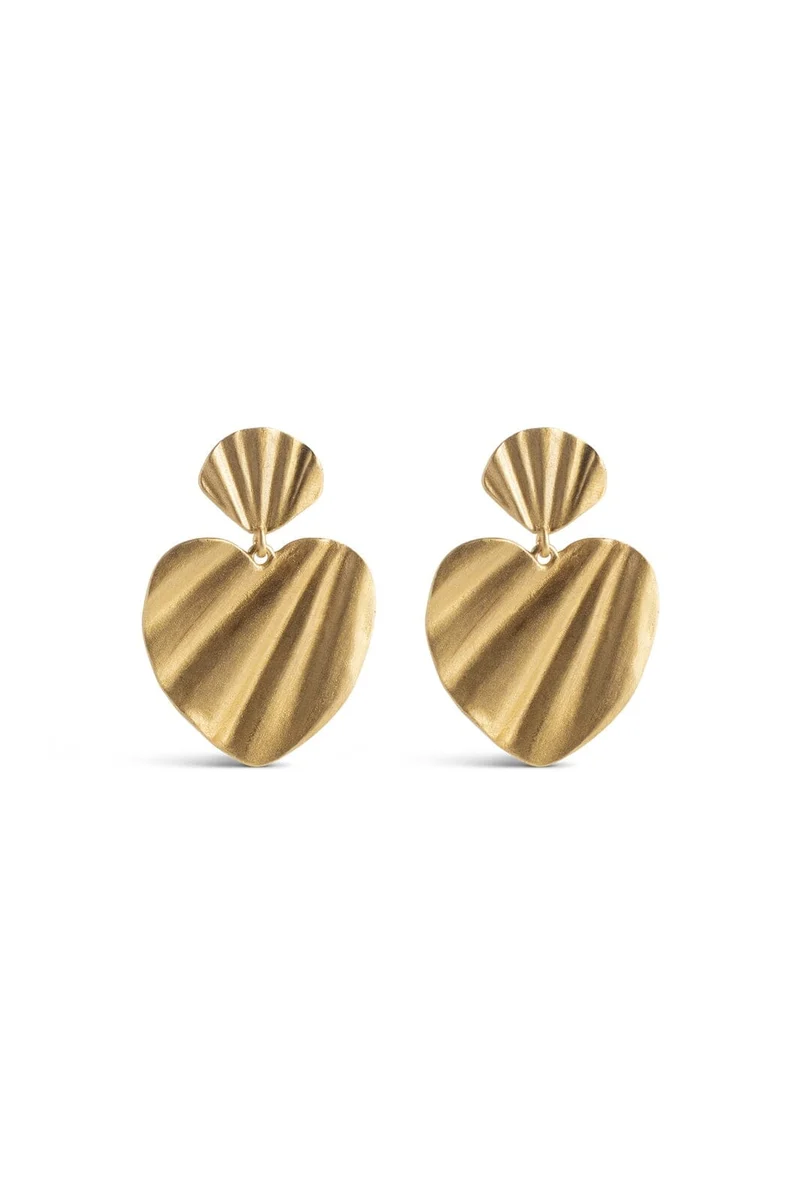 Enamel Copenhagen - Earrings, Wave Heart E498gb - Gold Plated