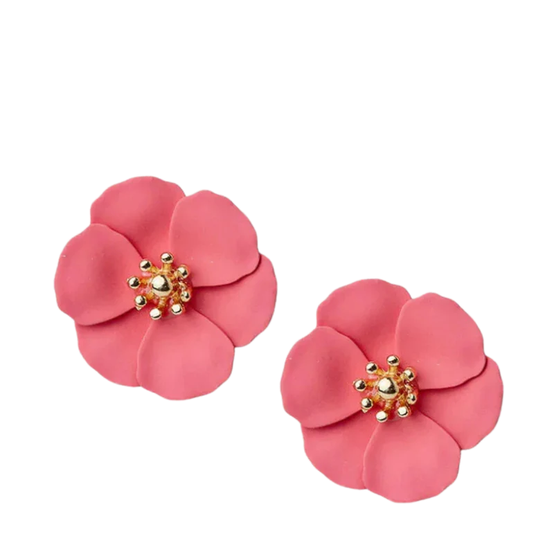 Flower Small Earring - Coral