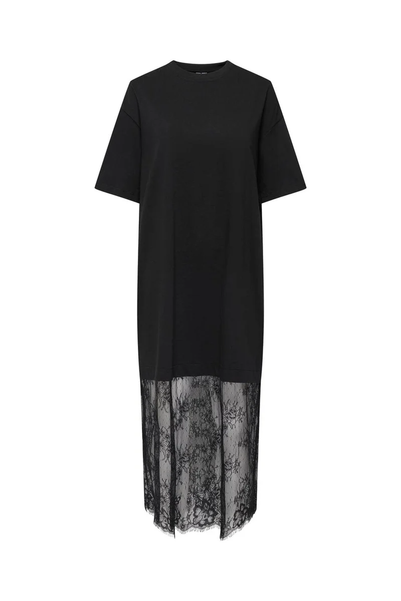 Only - Onlcliff S/S Tee Lace Dress - 5121531 Black