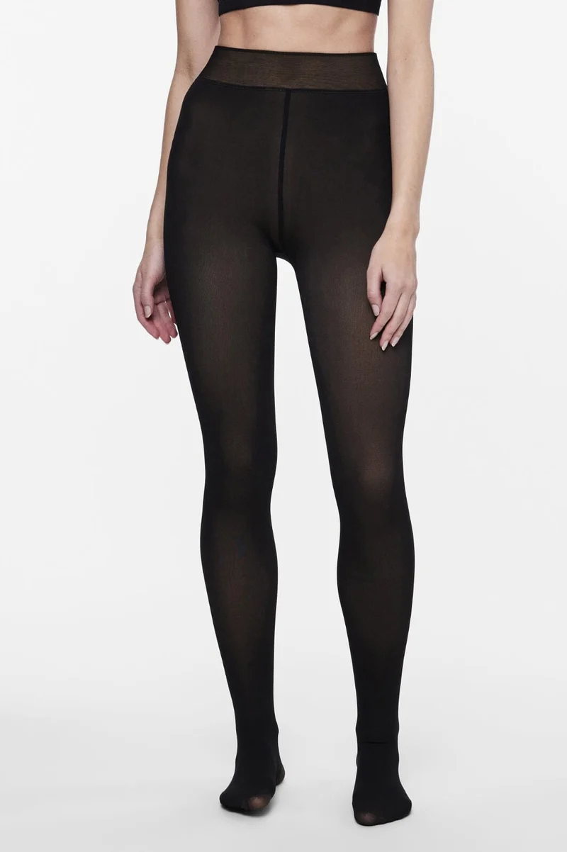 Pieces - Pcsophie Fleece Tights - 4546897 Black Nude Fleece
