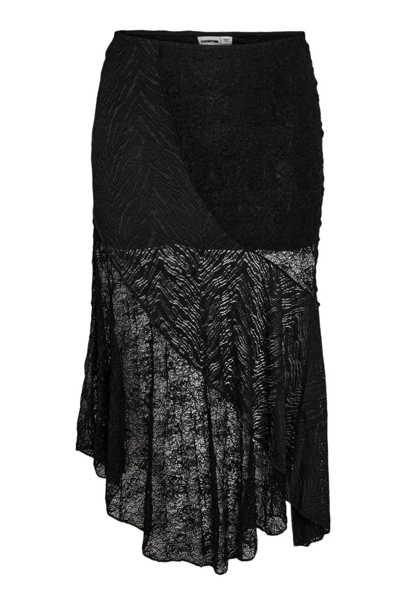 Noisy May - Nmtrudy Asymetric Lace Skirt - 5013068 Black
