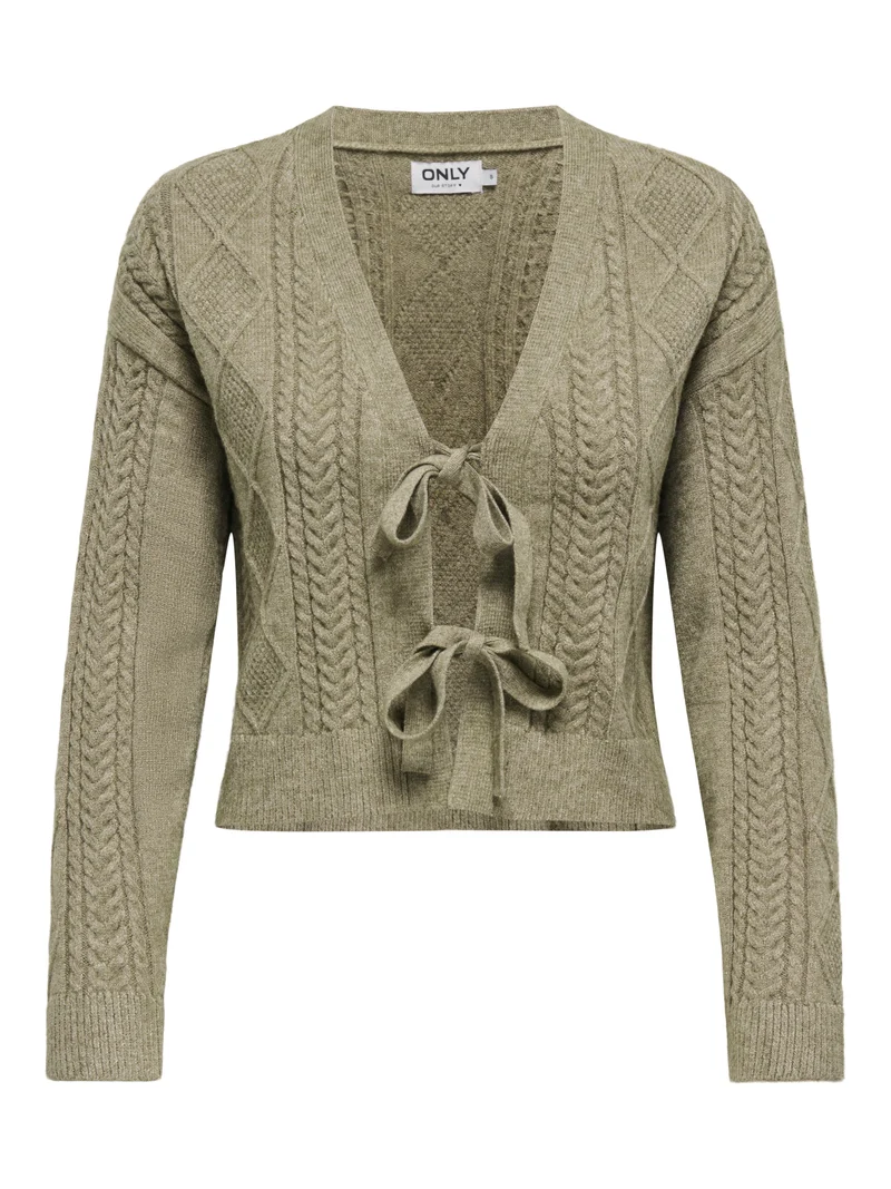 Only - Onlfia Ls String Cardigan Knt Nca - 4805691 Cub W. Melange