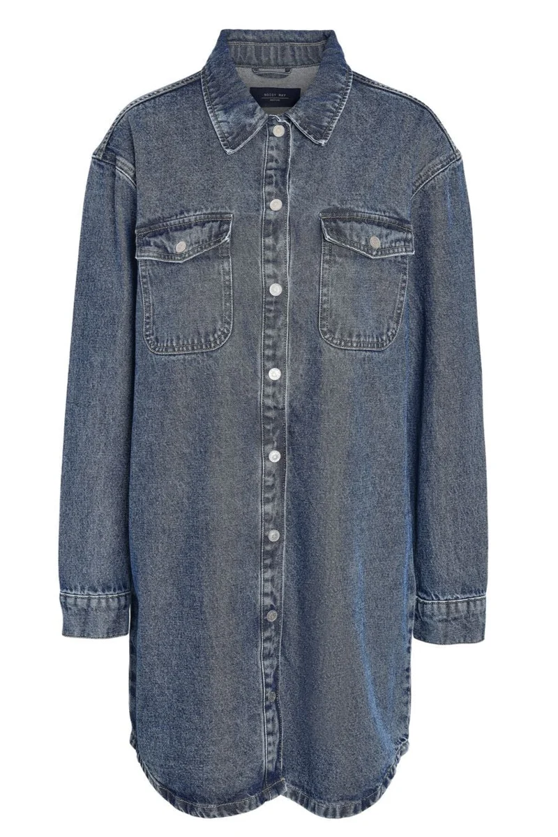 Noisy May - Nmalva L/S Denim Dress Az351Mb Fwd - 4581207 Medium Blue Denim
