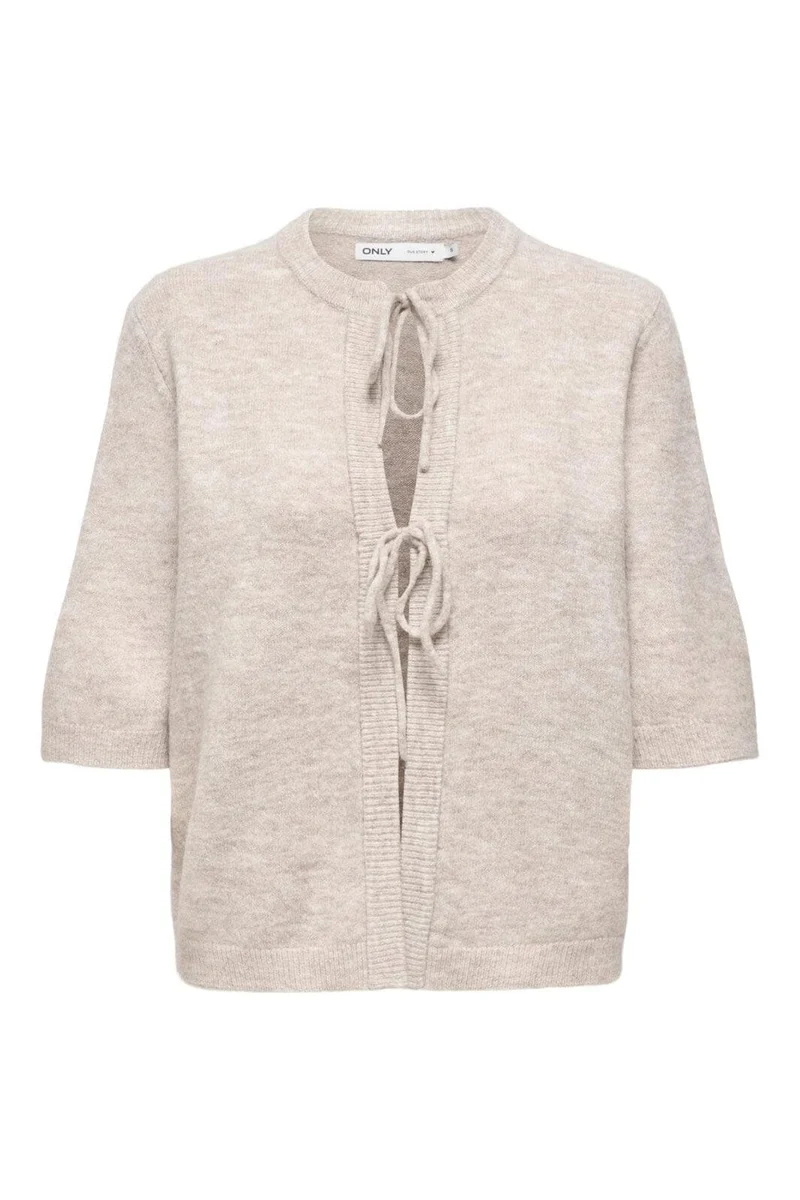Only - Onlsimoni 2/4 Bow Cardigan Knt - 4959555 Pumice Stone Melange
